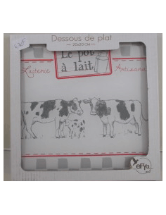 Dessous de Plat "Vache" en Verre trempé