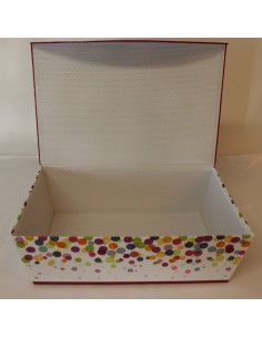 Coffret carton fermeture aimantée bulles/violet PM 2