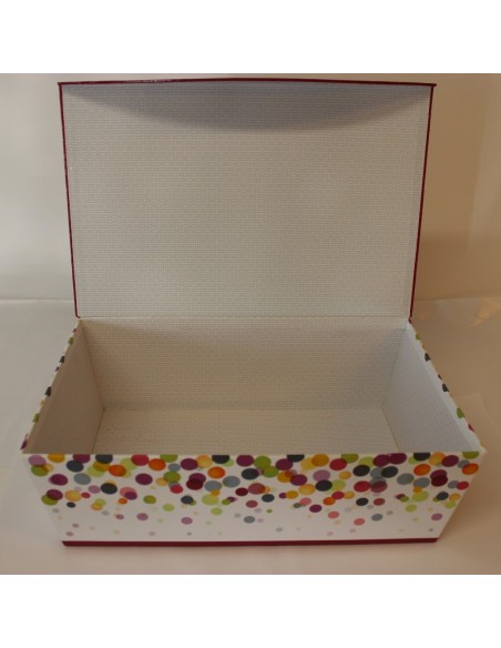 Coffret carton fermeture aimantée bulles/violet PM