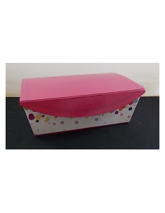 Coffret carton fermeture aimantée bulles/violet PM