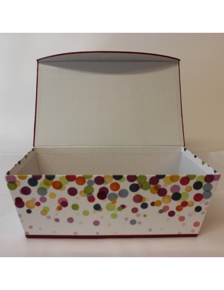 Coffret carton fermeture aimantée bulles/violet PM