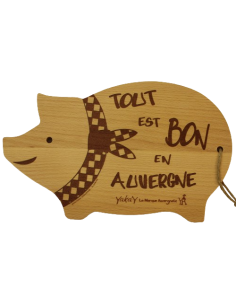 Planche bois forme cochon