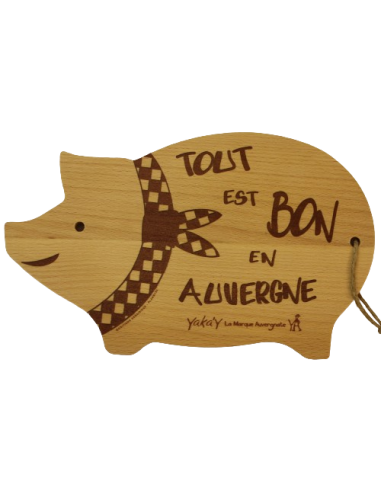 Planche bois forme cochon