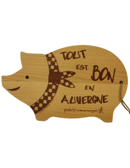 Planche bois forme cochon