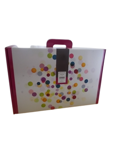 Valisette Carton rectangle 54cm Bulles/Violet