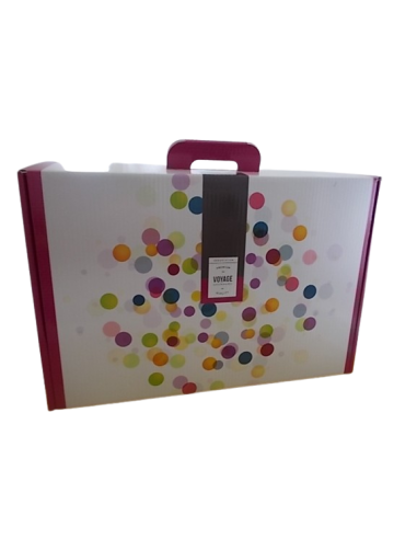 Valisette Carton rectangle 54cm Bulles/Violet