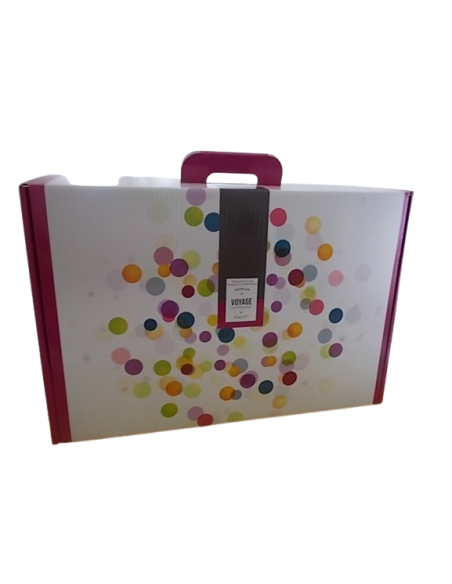 Valisette Carton rectangle 54cm Bulles/Violet