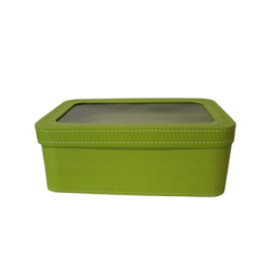 Coffret cartonné avec fenêtre PVC anis