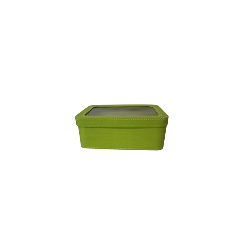Coffret cartonné avec fenêtre PVC anis