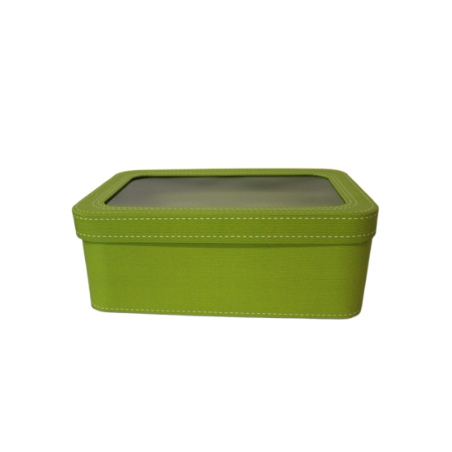 Coffret cartonné avec fenêtre PVC anis