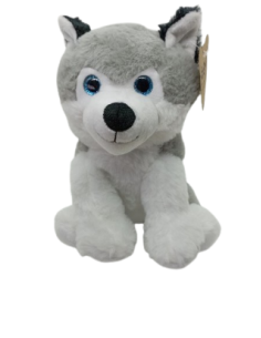 Chien Husky Yeux Paillettés 23 CM