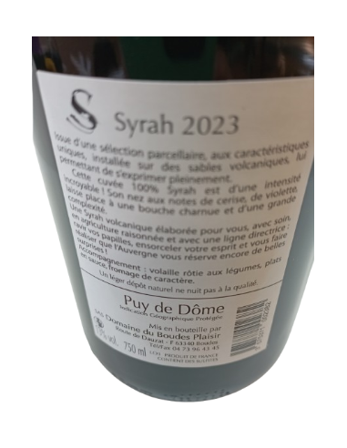 Boudes Syrah Vin rouge