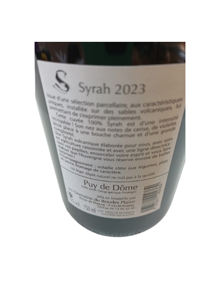 Boudes Syrah Vin rouge